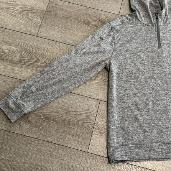 Hickey Freeman Hoodie Mens Medium 1/4 zip Sweater Gray Golf Casual Athletic - Picture 2 of 7
